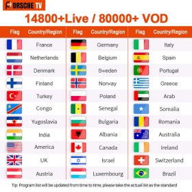 Porsche 4K IPTV Premium 1 year Francais Germany Netherlands Live Sport Movies