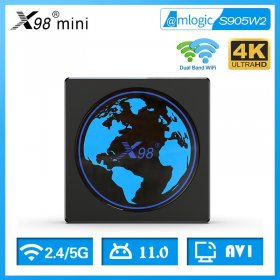 Android tv box X98 mini Box Android 11 Amlogic S905W2 4K avec 1 Mois de Live Francais SMART TV BOX