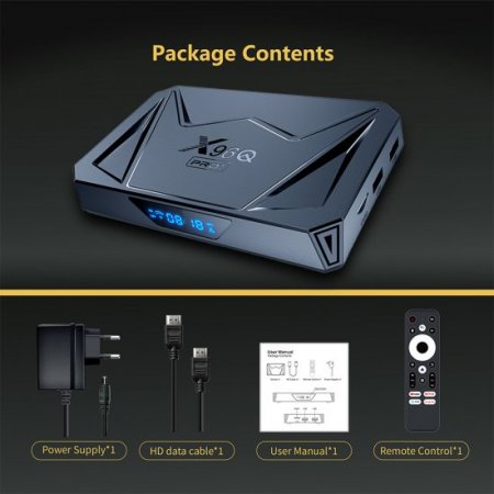 Set-top Box Android 14 X96Q pro+ Amlogic S905X5M BT5.0+ Octa-core ARM Cortex A55 Media Player 8K Voice wireless control