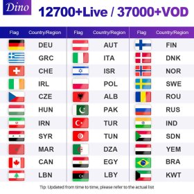 Dino IPTV Subscription 12 Mois Smart IPTV Francais Germany Netherlands IPTV Premium pour Smarters Pro Xtream M3U Github