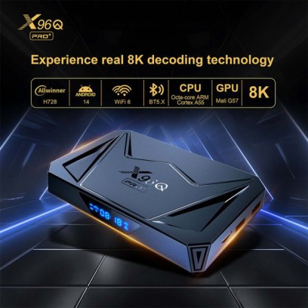 Set-top Box Android 14 X96Q pro+ Amlogic S905X5M BT5.0+ Octa-core ARM Cortex A55 Media Player 8K Voice wireless control