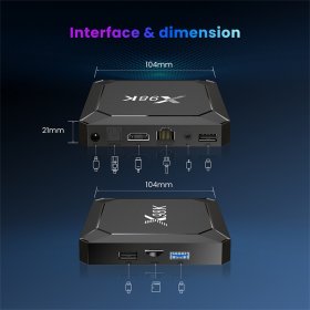 Android TV Box Quad Core ARM Cortex A53 Android 13 2.4GHz/5GHz WiFi 6 4K*2K UHD Output IPTV smarters box