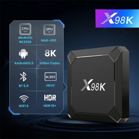 Android TV Box Quad Core ARM Cortex A53 Android 13 2.4GHz/5GHz WiFi 6 4K*2K UHD Output IPTV smarters box